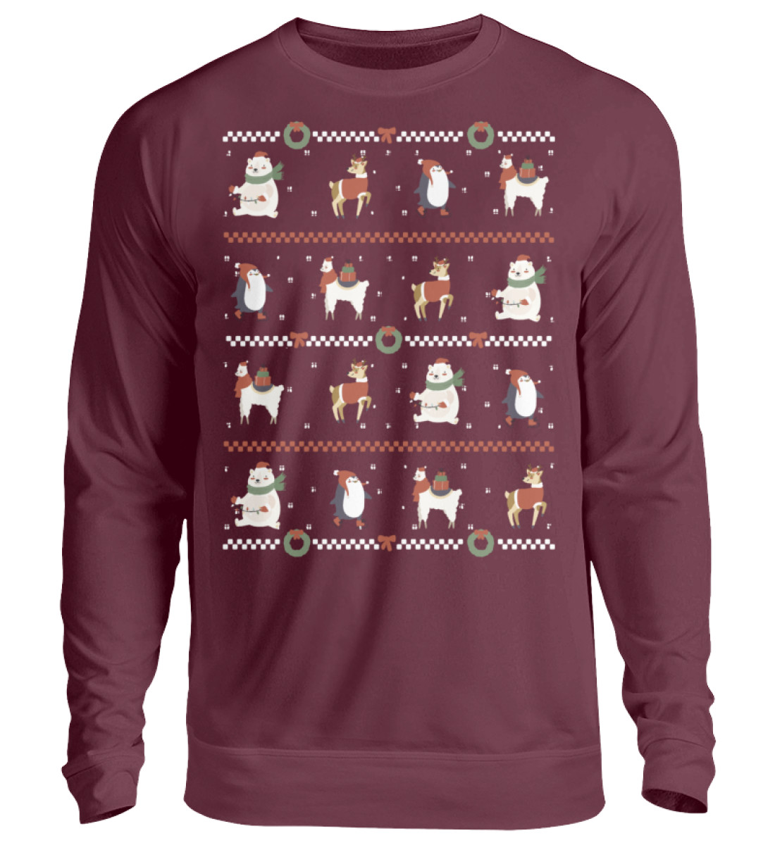 Sweatshirt "Frohe Weihnachten" - mit weihnachtlichem Muster - Unisex Pullover-839