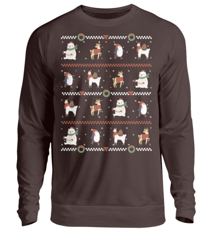 Sweatshirt "Frohe Weihnachten" - mit weihnachtlichem Muster - Unisex Pullover-1604