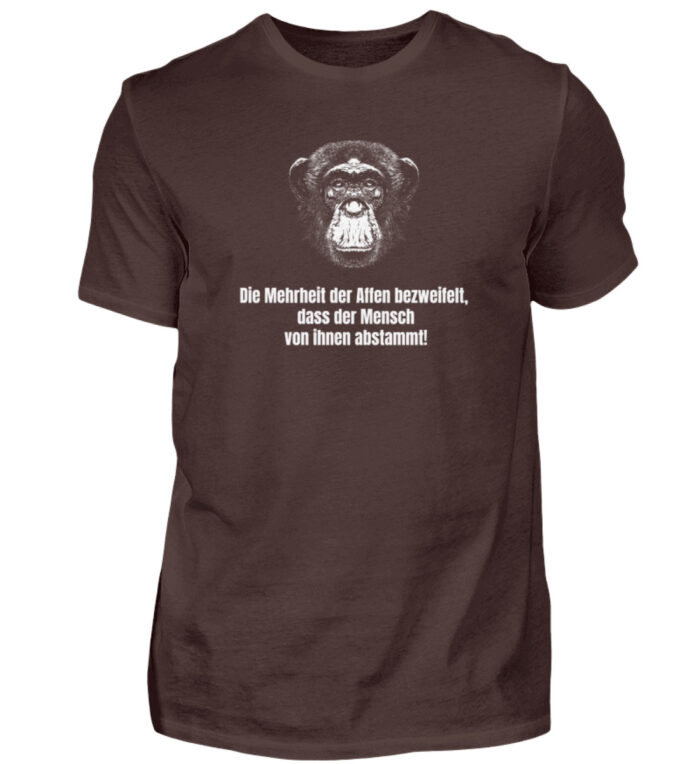 Die Mehrheit der Affen bezweifelt, dass der Mensch von ihnen abstammt! - Herren Shirt-1074