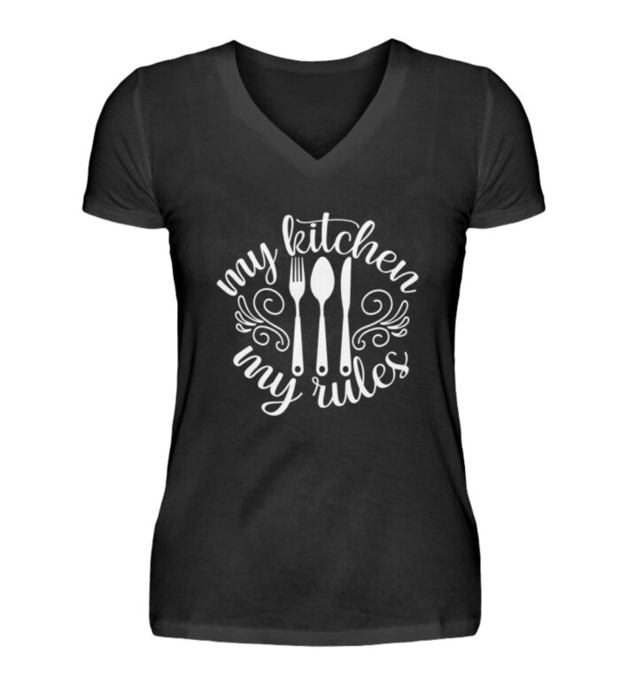 My Kitchen - My Rules - V-Neck Damenshirt-16