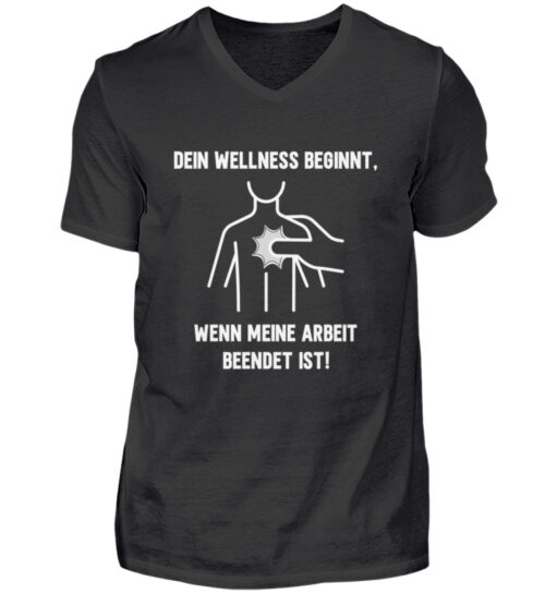 Dein Wellness beginnt - Herren V-Neck Shirt-16