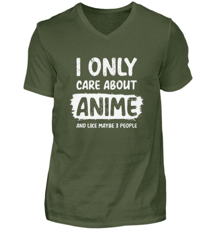 I Only Care About Anime - Herren V-Neck Shirt-2587
