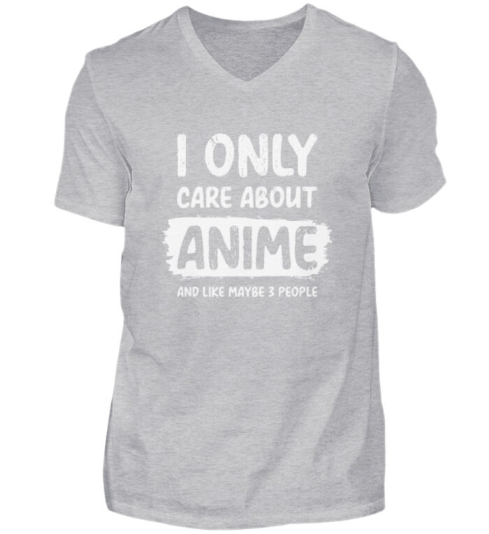 I Only Care About Anime - Herren V-Neck Shirt-17