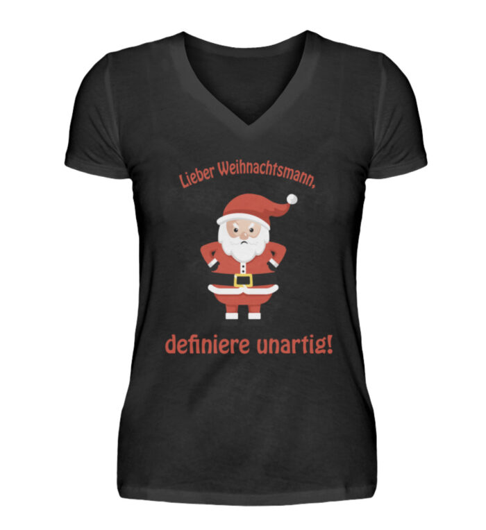 Santa - definiere unartig rd - V-Neck Damenshirt-16
