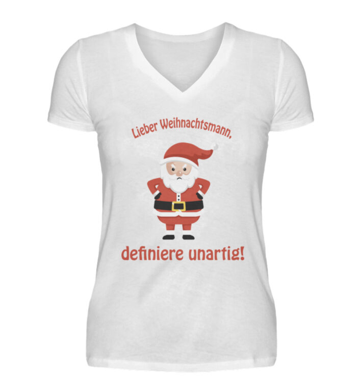 Santa - definiere unartig rd - V-Neck Damenshirt-3
