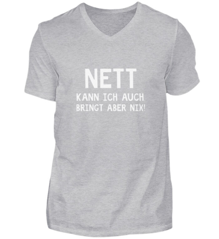Nett kann ich auch - Herren V-Neck Shirt-17