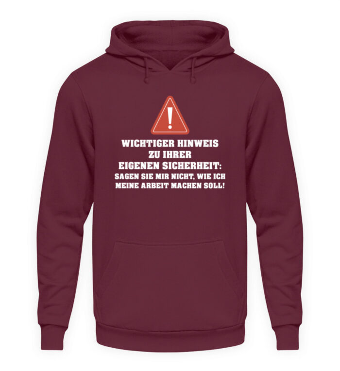 Sicherheitshinweis - Unisex Kapuzenpullover Hoodie-839