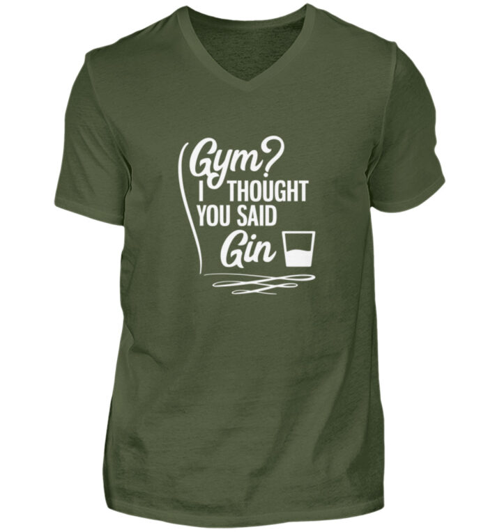 Gym? I thought you said Gin - Herren V-Neck Shirt-2587
