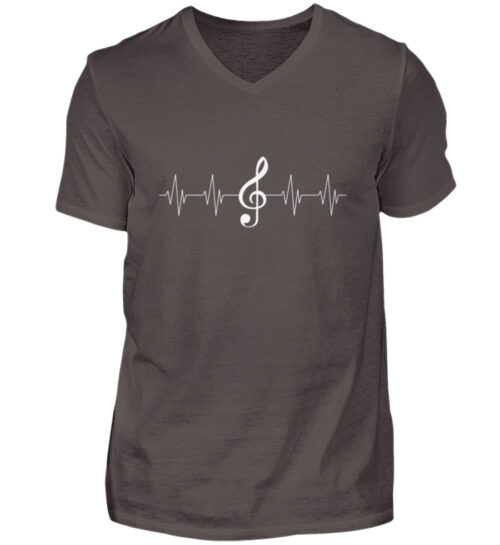 My Heart Beats Like Music - Herren V-Neck Shirt-2618