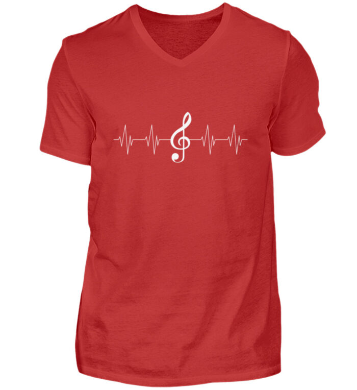 My Heart Beats Like Music - Herren V-Neck Shirt-4