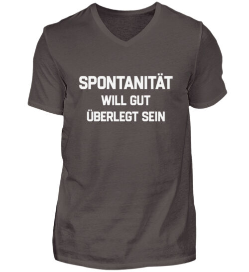 Spontanität will gut überlegt sein - Herren V-Neck Shirt-2618