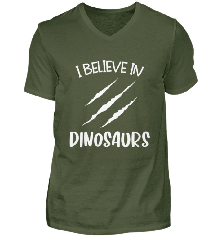 I Believe In Dinosaurs - Herren V-Neck Shirt-2587