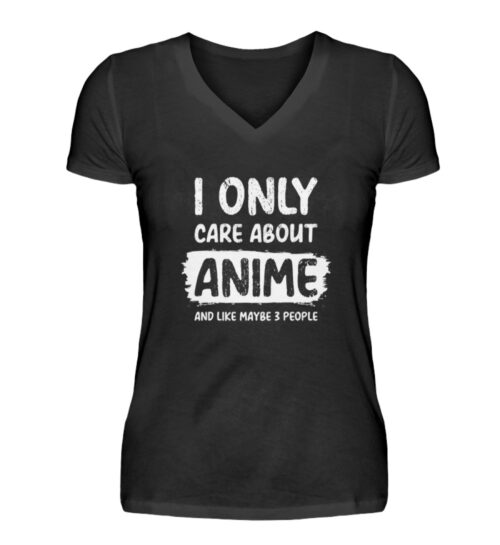 I Only Care About Anime - V-Neck Damenshirt-16