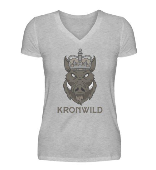 Kronwild Brand FLG4C - V-Neck Damenshirt-17