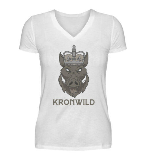 Kronwild Brand FLG4C - V-Neck Damenshirt-3
