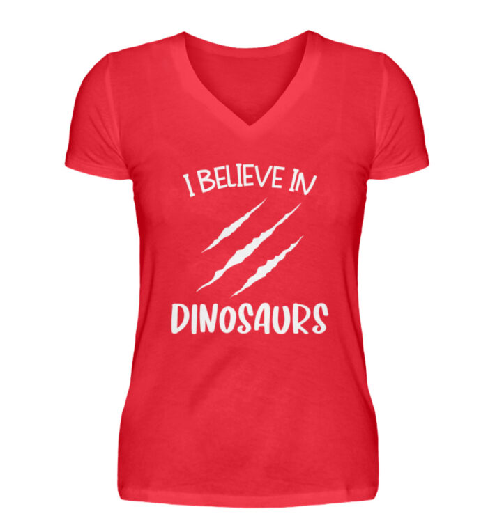 I Believe In Dinosaurs - V-Neck Damenshirt-2561