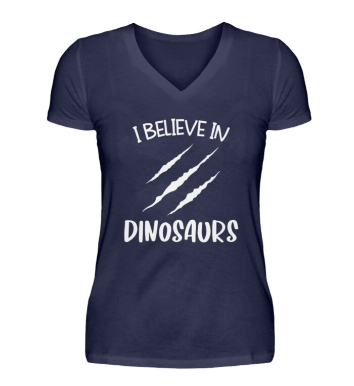 I Believe In Dinosaurs - V-Neck Damenshirt-198