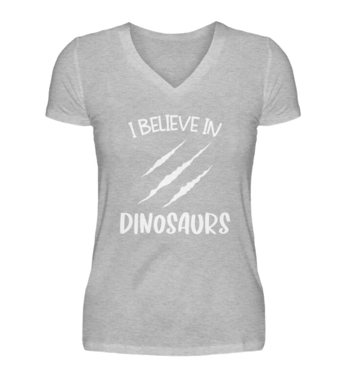 I Believe In Dinosaurs - V-Neck Damenshirt-17