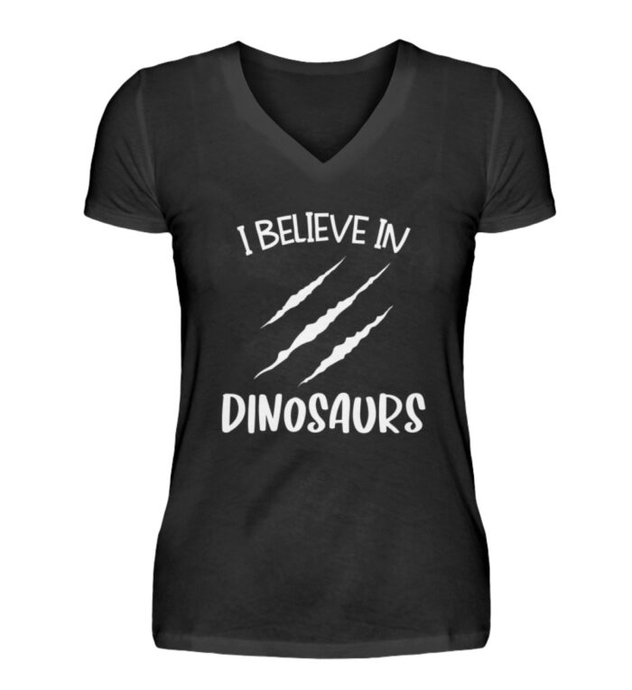 I Believe In Dinosaurs - V-Neck Damenshirt-16