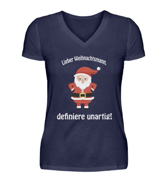 Weihnachtsmann - definiere unartig - V-Neck Damenshirt-198