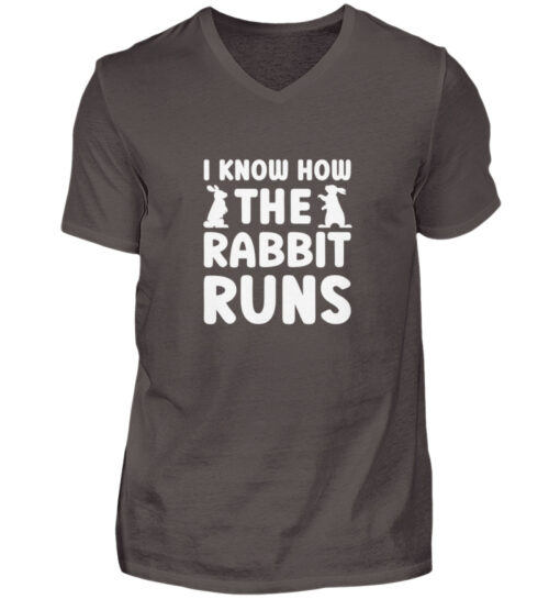 I know how the rabbit runs - Herren V-Neck Shirt-2618