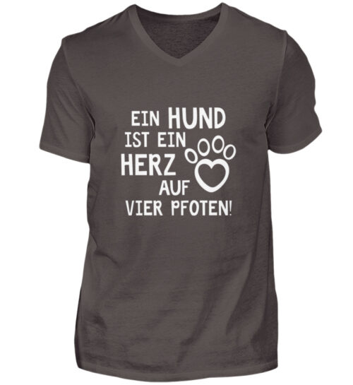 Ein Hund ist ein Herz auf vier Pfoten - Herren V-Neck Shirt-2618