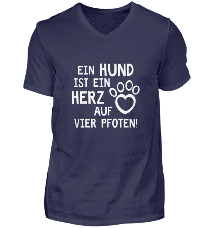Ein Hund ist ein Herz auf vier Pfoten - Herren V-Neck Shirt-198