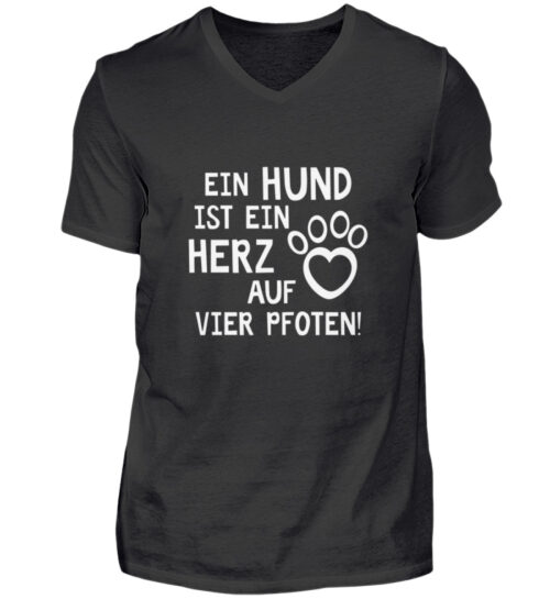 Ein Hund ist ein Herz auf vier Pfoten - Herren V-Neck Shirt-16